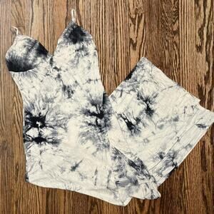 Black white tie dye dress